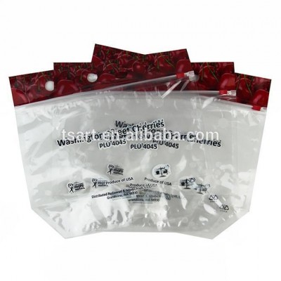 Recyclable opp cpp laminated clear plastic cherry bag with ziplock